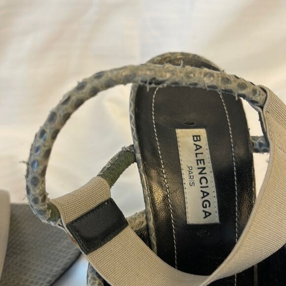 Balenciaga Paris Sandals Wedges Open Toe Shoes Size 38 - Picture 11 of 12